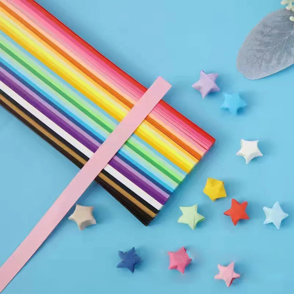 Rainbow Gradient Double Sided Origami Paper Stars