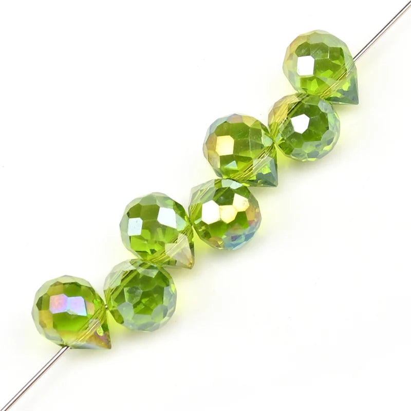 Beautiful Colors Czech Crystal Waterdrop Beads Faceted  for Jewelry Making 10x8mm 20 Pieces