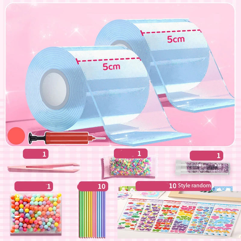 Nano Glue DIY Blow Bubble Nano Tape Nano Glue Double Sided Tape Nano Tape Sticky Ball Tape DIY Crafts Tape Toys Kids
