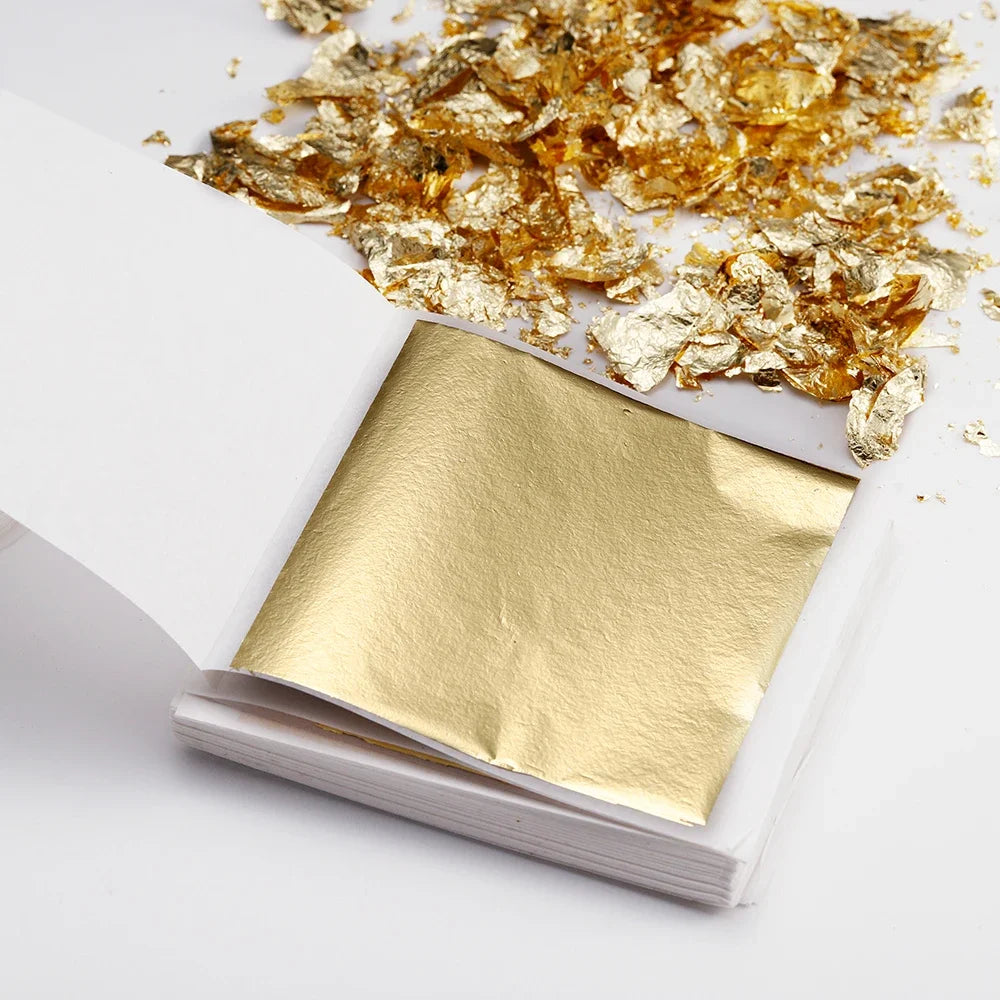 Imitation Gold Foil Paper Leaf Gilding  Use in Epoxy Resin Mold Jewelry Making 100-200sheets