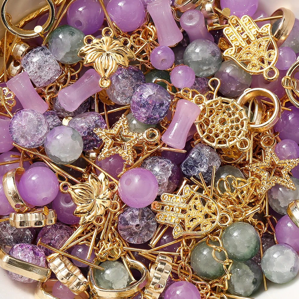 Mixed Glass Beads Metal Pendants For Bracelets & Necklaces