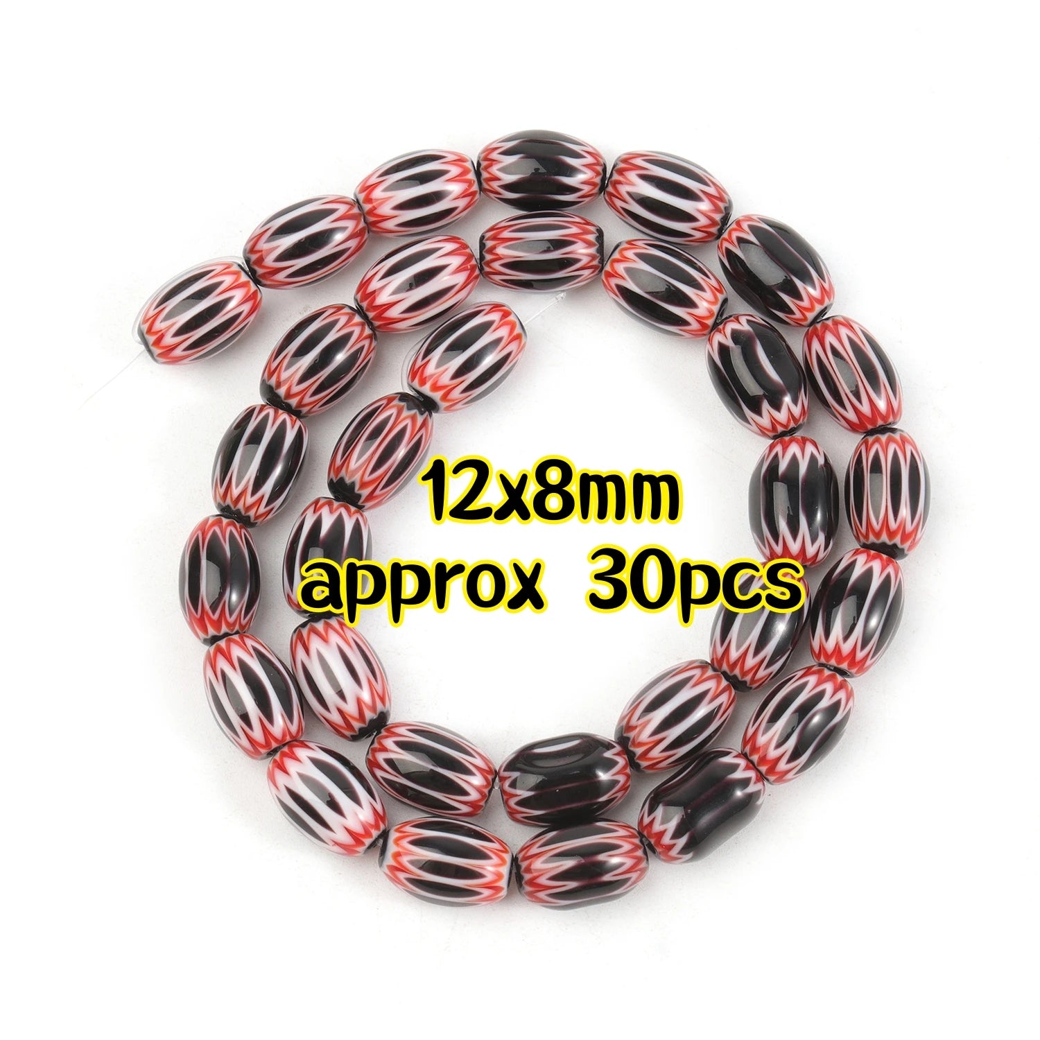 Multicolored Murano Glass Beads with Floral Dots in Various Types & Sizes, Oval and Round Loose Beads for Jewelry Making