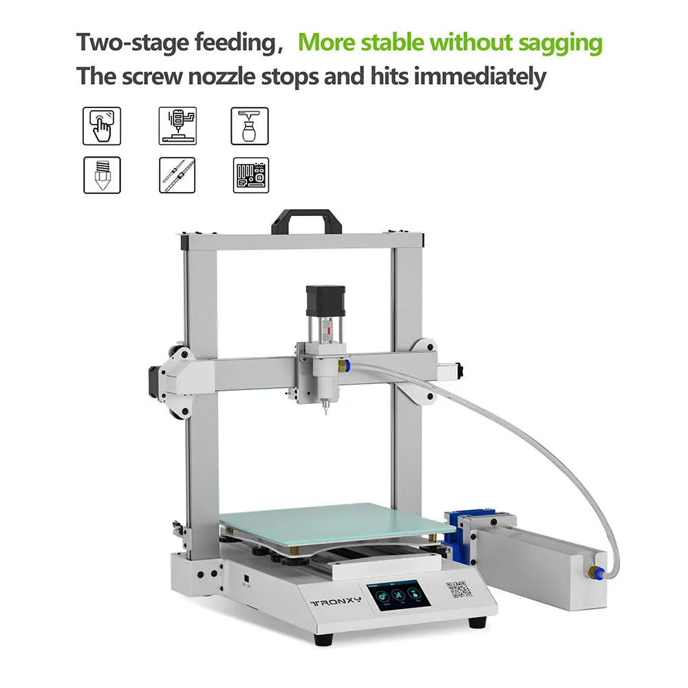 MOORE 2 Pro Ceramic & Clay 3D Printer 255x255x260mm Build Size 3.5-Inch Touch Screen C Feeding System Electric Putter