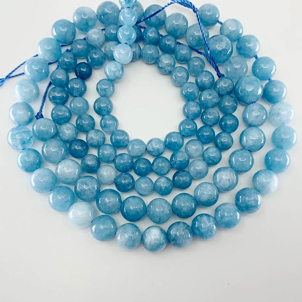 Natural Aquamarine Agate Bead Round  1 strand 4/6/8/10/12mm