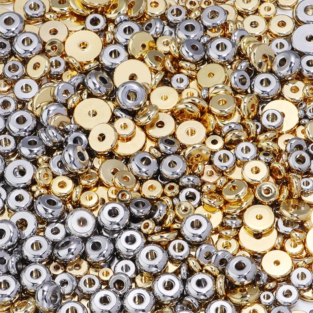 Stainless Steel Flat Round Spacer Bead For Necklaces Bracelets  Jewelry Making Findings