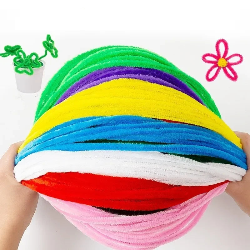 Colorful Twisting  Chenille Fluffy Pipe Cleaners Stems Kids Art