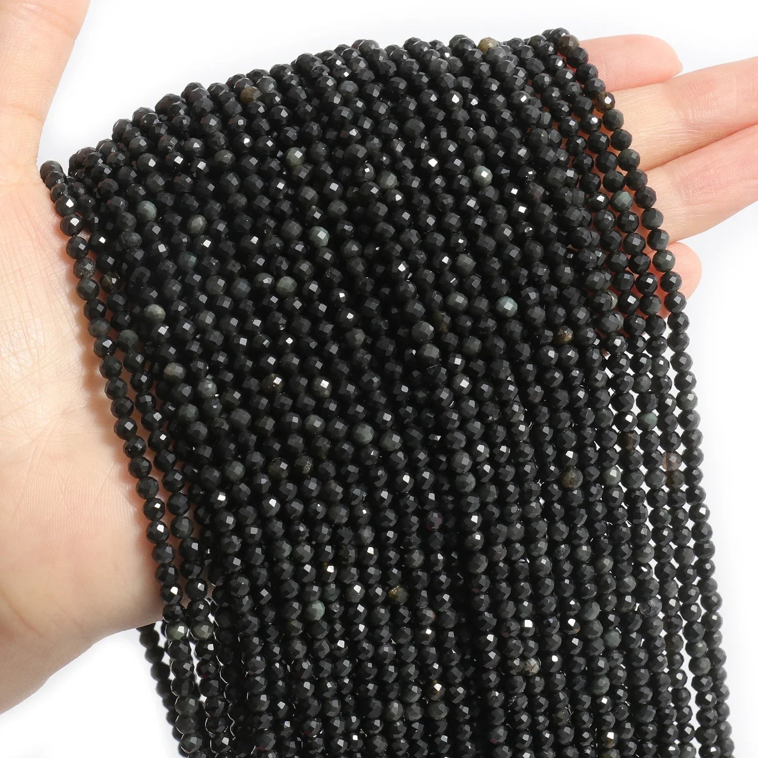 Faceted Natural Stone Beads Amazonite Aquamarine Opal Labradorite For Jewelry Making 2 3 4mm