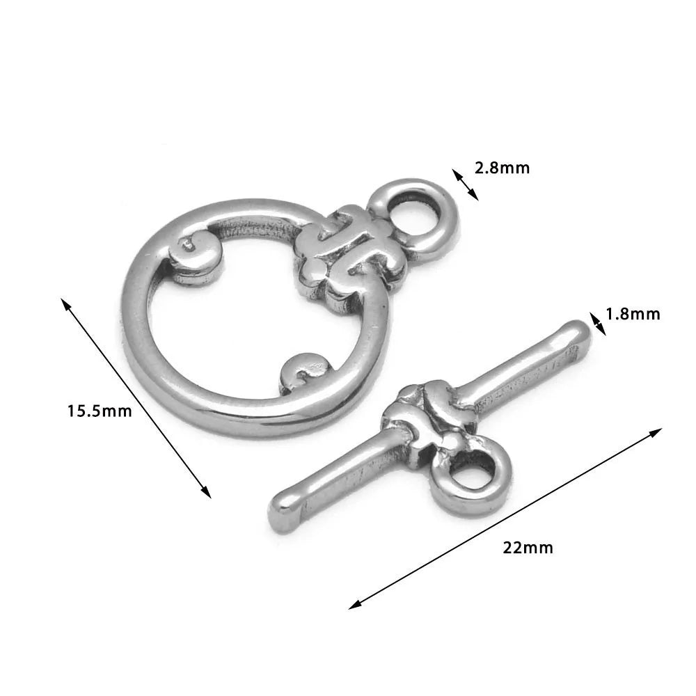 Stainless Steel Toggle Clasps 4 Sets