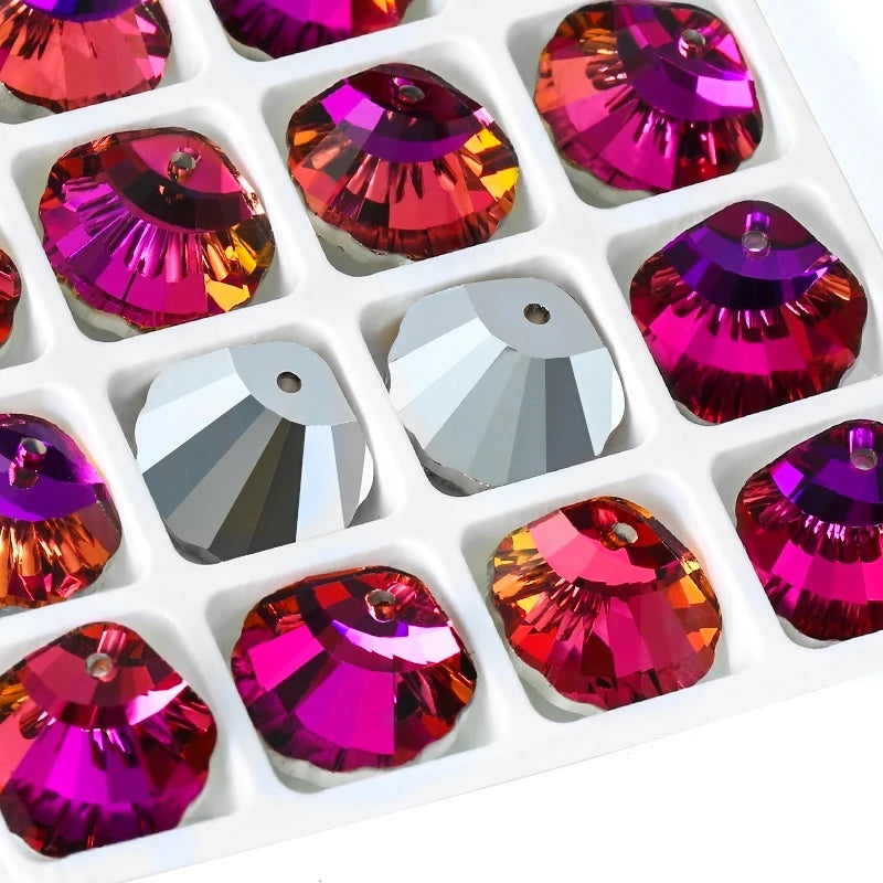 Shell Crystal Charms, Necklaces,  Pendants for Jewelry Making  16mm  12Pcs