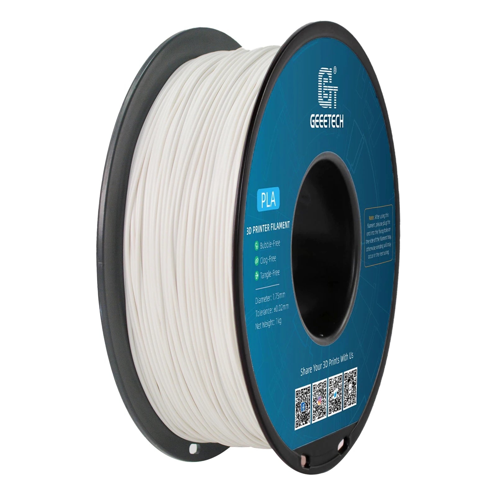 Geeetech 3d printer Filament PLA PETG Plastic 1kg 1.75mm,Tangle-Free,  wire materials, black, white, vacuum packaging