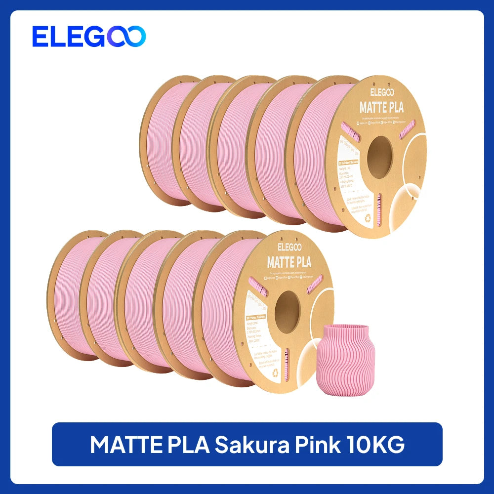 Matte Filament PLA 1KG for FDM 3D Printer PLA ELEGOO Dimensional Accuracy +/- 0.02mm