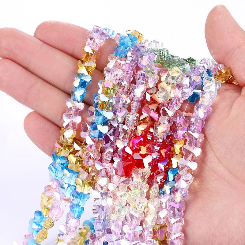 Colorful Crystal Butterfly Beads for Bracelets, Necklaces, Earring, 8x10mm