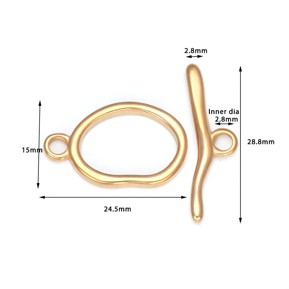Stainless Steel Toggle Clasps 4 Sets