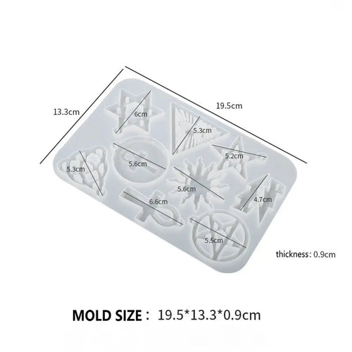 Array of Symbols of Silicone Epoxy Resin  Molds: Pendant, Keychain  for Necklaces Charms Jewelry Making