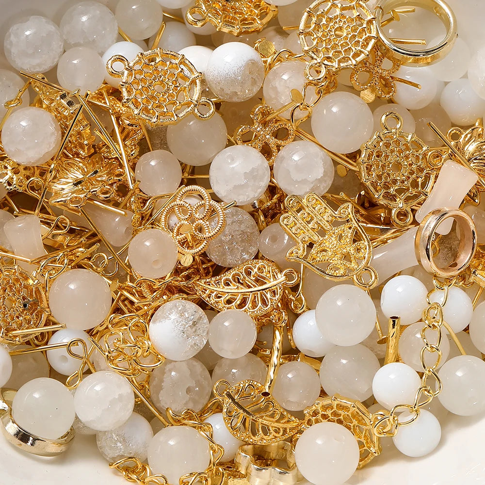 Mixed Glass Beads Metal Pendants For Bracelets & Necklaces