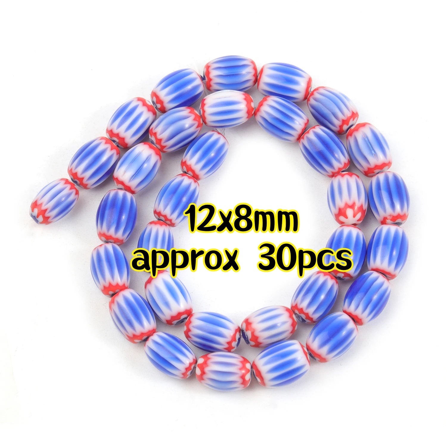 Multicolored Murano Glass Beads with Floral Dots in Various Types & Sizes, Oval and Round Loose Beads for Jewelry Making