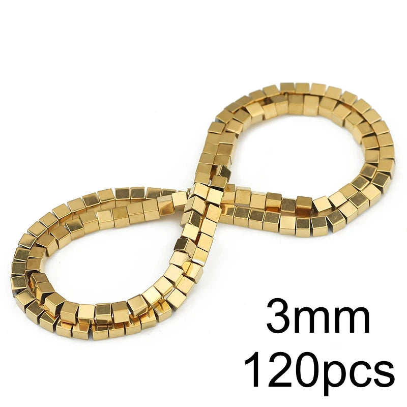 AAA+ Retention Color Natural Gold Plated Hematite  Loose Beads For Jewelry Making