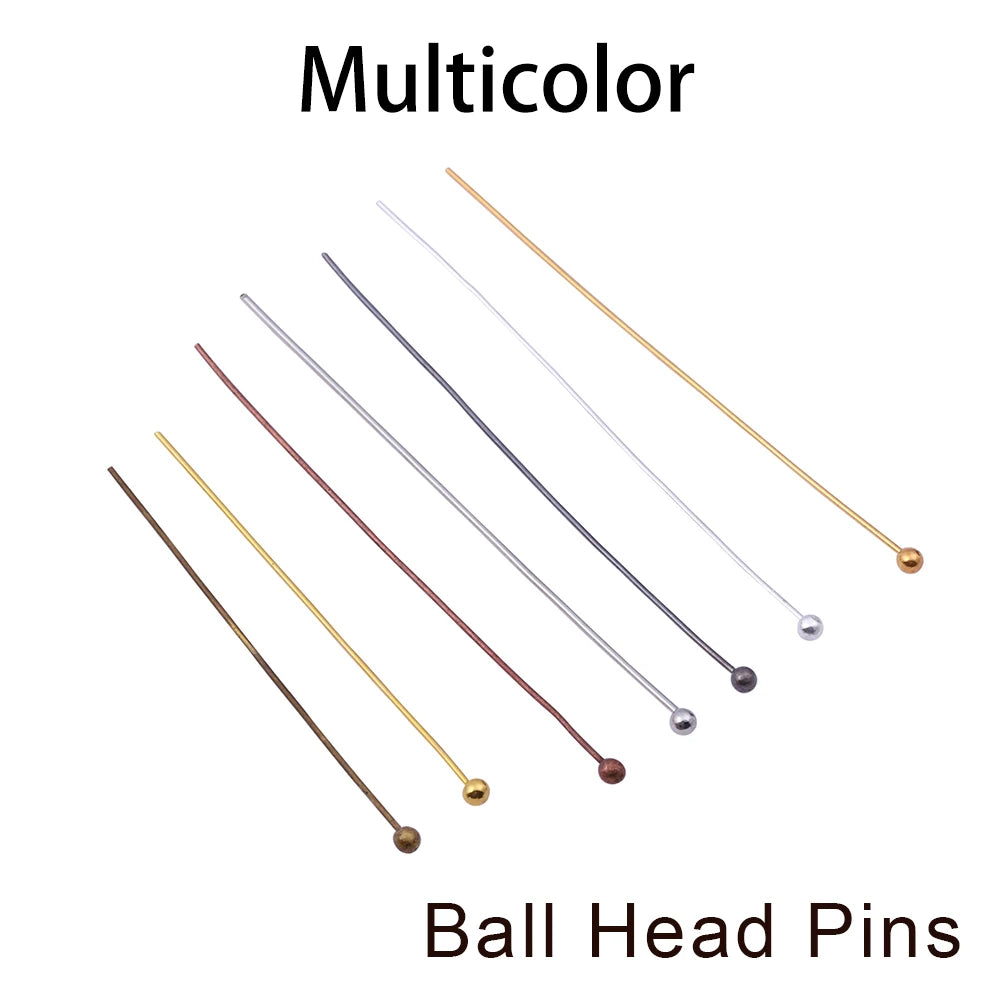 Eye & Head Pin Gold Plated Ball Head Pins for Jewelry  Making 100-200 Pieces