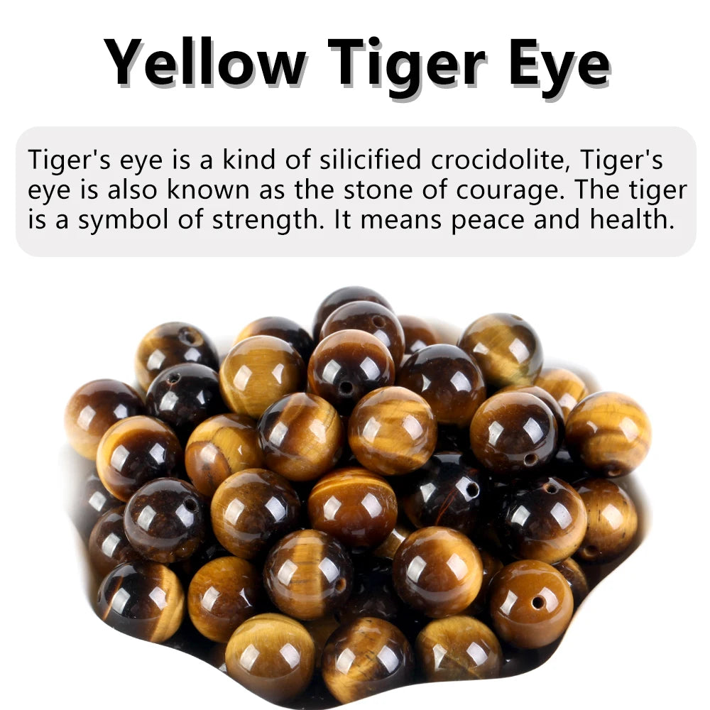 4-12MM Natural Stone Beads Lava Amethyst Tiger Eye Quartz Agates Round Jewelry Making Bracelets, Necklaces, Earrings