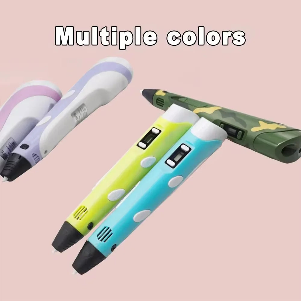 Electronic 3D Printing Pen with 9M PLA Consumables High-Temperature 3D Graffiti Tool Intelligent Toy