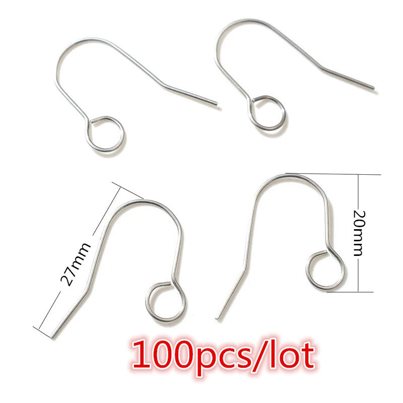 Stainless Steel Earrings Ear Wires  Jewelry Making Findings  30-100 Pieces
