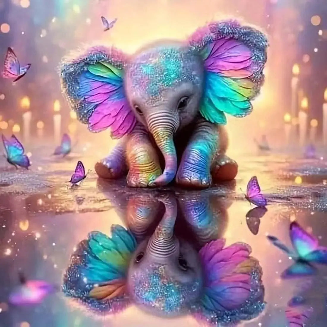 5D Diamond Painting Kit for Adults,  Elephant Full Drill Art, Home Wall Decor 14x14 Inch