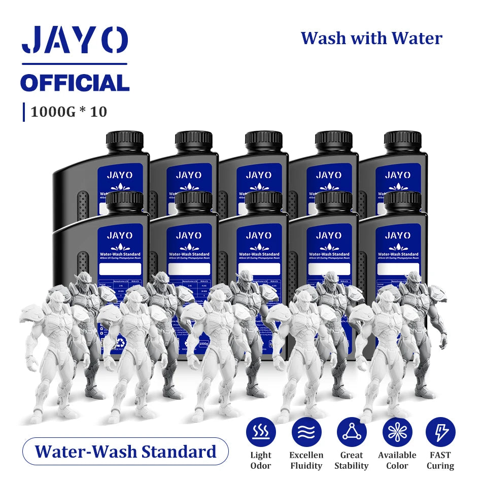 JAYO Water Wash  405nm UV Resin 10kg ABS Like 3D Printer Resin  Standard Rapid Photopolymer Resin for LCD/DLP/SLA