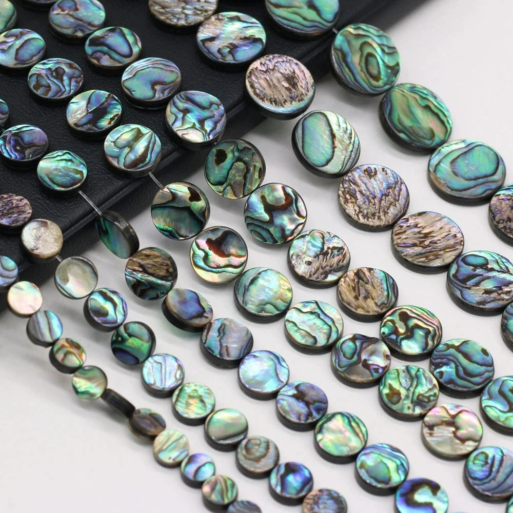 High Quality Natural Abalone Shell Beads Coin  for Making Charms Necklaces Bracelets Earrings