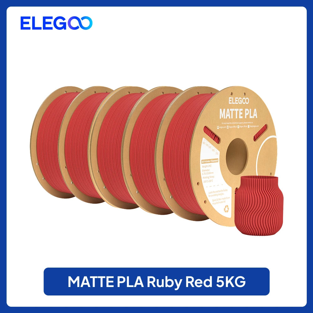 Matte Filament PLA 1KG for FDM 3D Printer PLA ELEGOO Dimensional Accuracy +/- 0.02mm