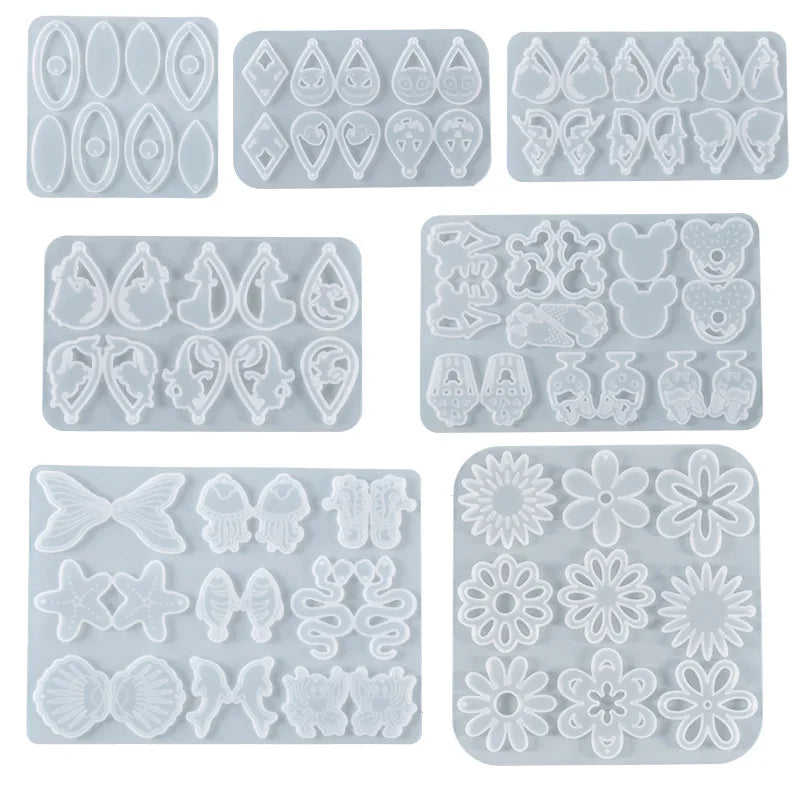 Resin Silicone Mold Jewelry Making UV Epoxy  Earring Pendants