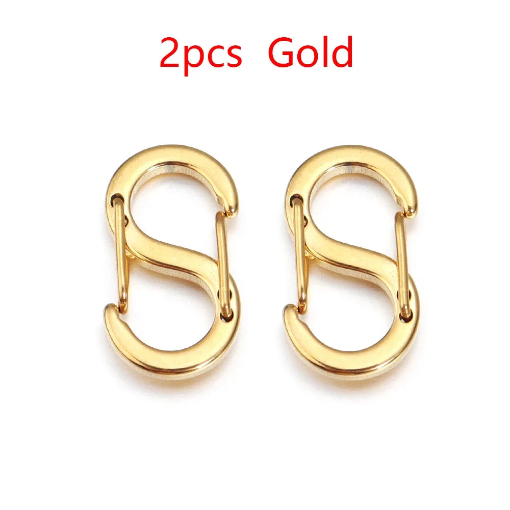 2-5pcs Gold Plated  Stainless Steel S Clasp  Connectors Necklace for  Jewelry Making