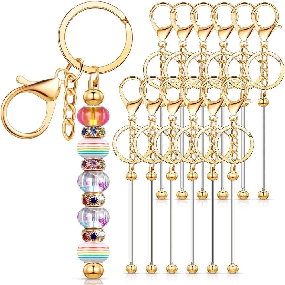 Beadable Keychains  Blank  Metal  12 Pcs