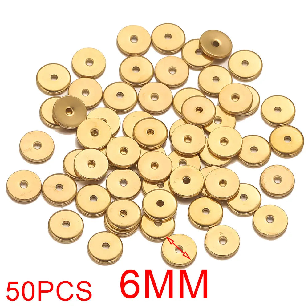Daisy Spacer Beads Gold Plated Over Stainless Steel For Jewelry Making 50 Pieces