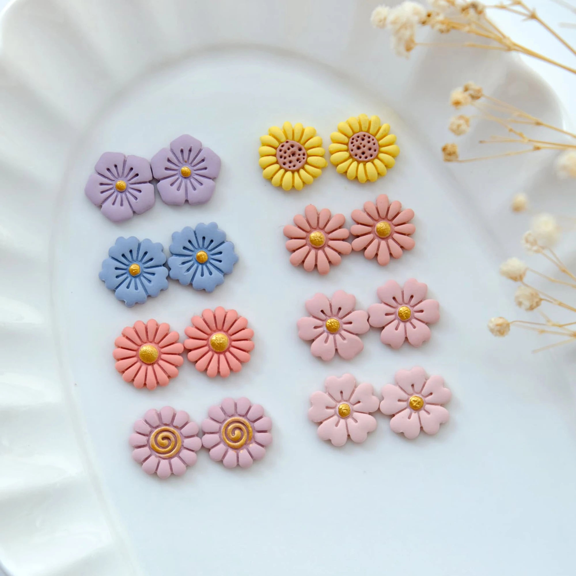 Spring Flower  Polymer Clay Cutters