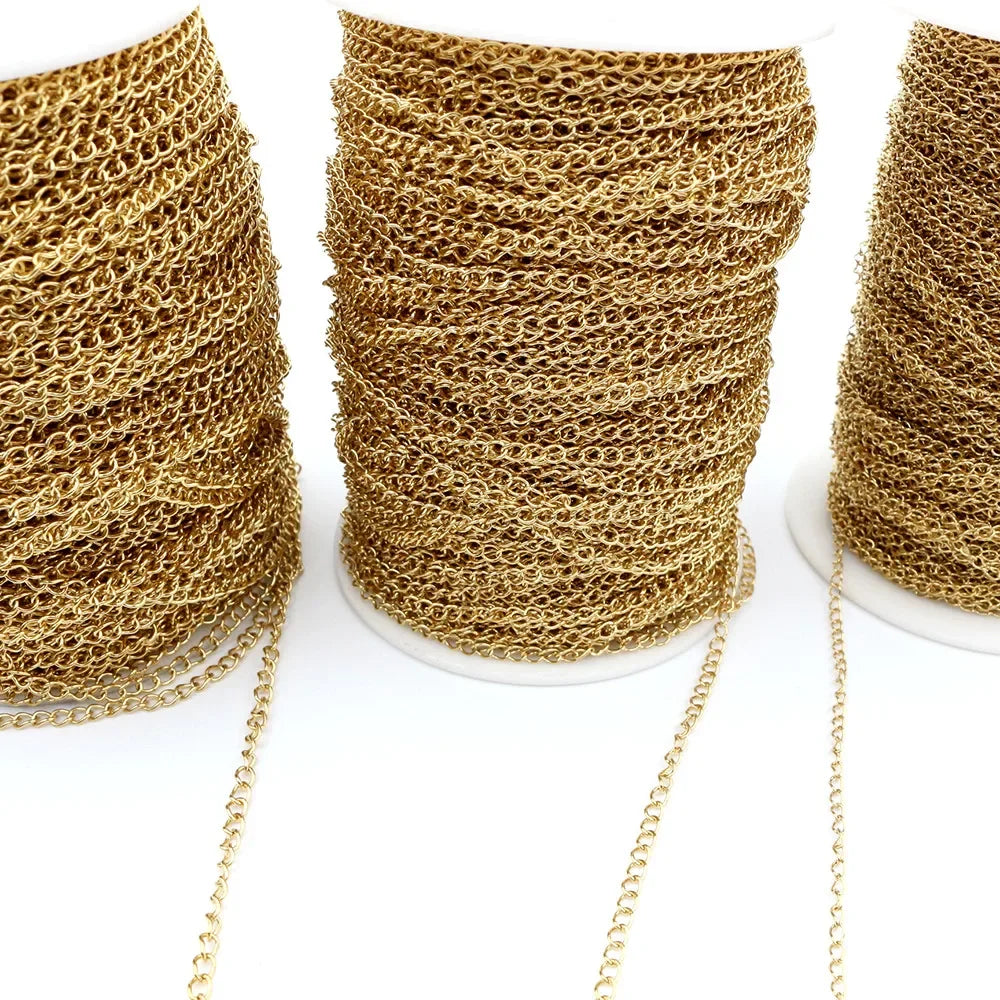 5 Meters Stainless Steel Gold Chains Bulk