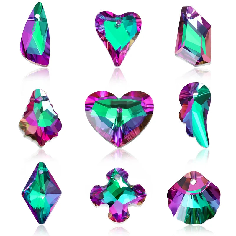 Crystal Pendant Bright Color Single Hole Beads  Earrings Bracelets