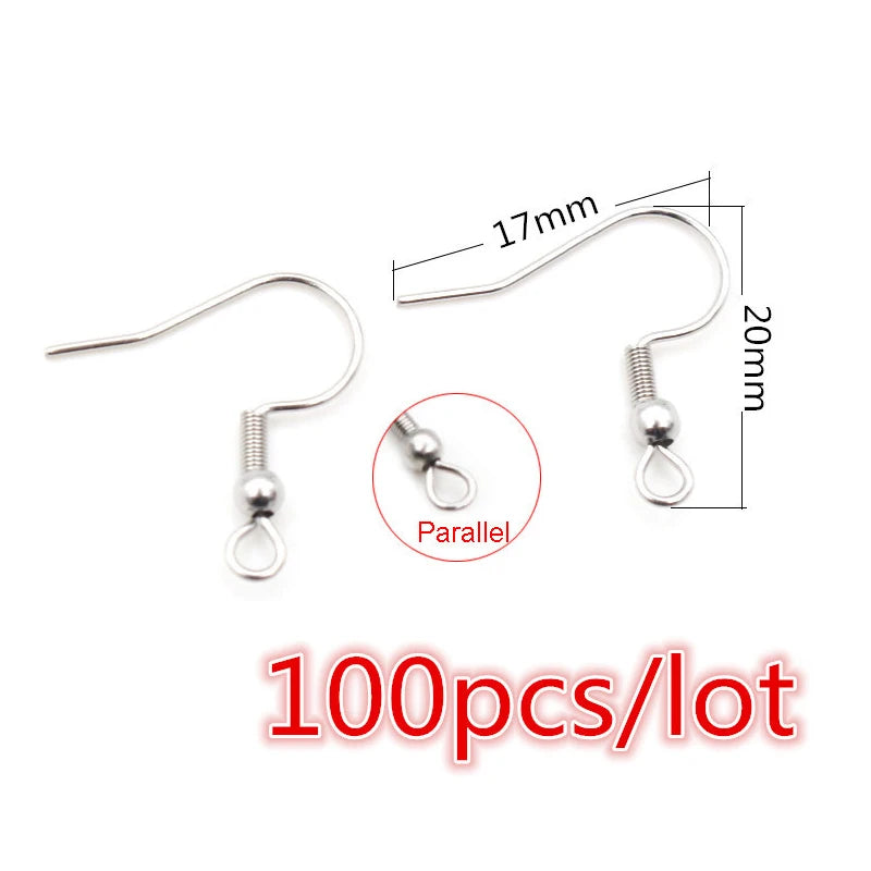Stainless Steel Earrings Ear Wires  Jewelry Making Findings  30-100 Pieces
