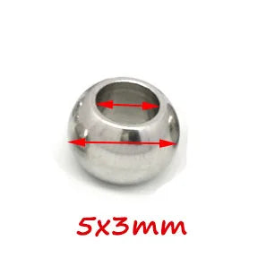 Stainless Steel  European Ball Metal Big Hole Spacer Beads for Jewelry Making Bracelets Necklaces  2 mm-12 mm  100pcs