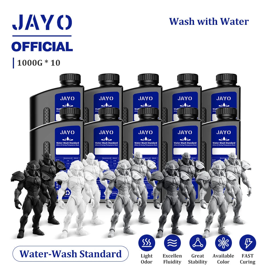 JAYO Water Wash  405nm UV Resin 10kg ABS Like 3D Printer Resin  Standard Rapid Photopolymer Resin for LCD/DLP/SLA