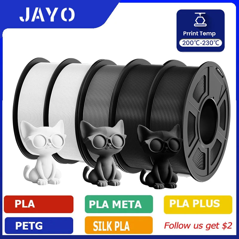 JAYO 5Rolls PLA/PLA Plus/Petg/ABS/TPU/PLA Metal/PLAYG/HS-PLA 3D Printer Filament 1.75mm FDM
