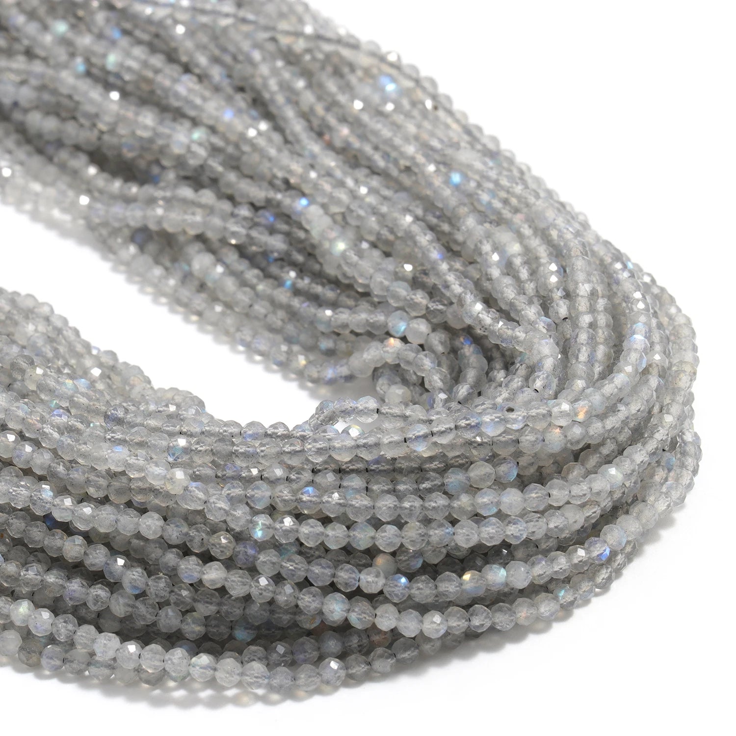 2, 3, 4mm Faceted Tiny Beads Natural Stone  Aquamarine Lapis Lazuli Tourmaline Amethyst  & More
 for Jewelry Making