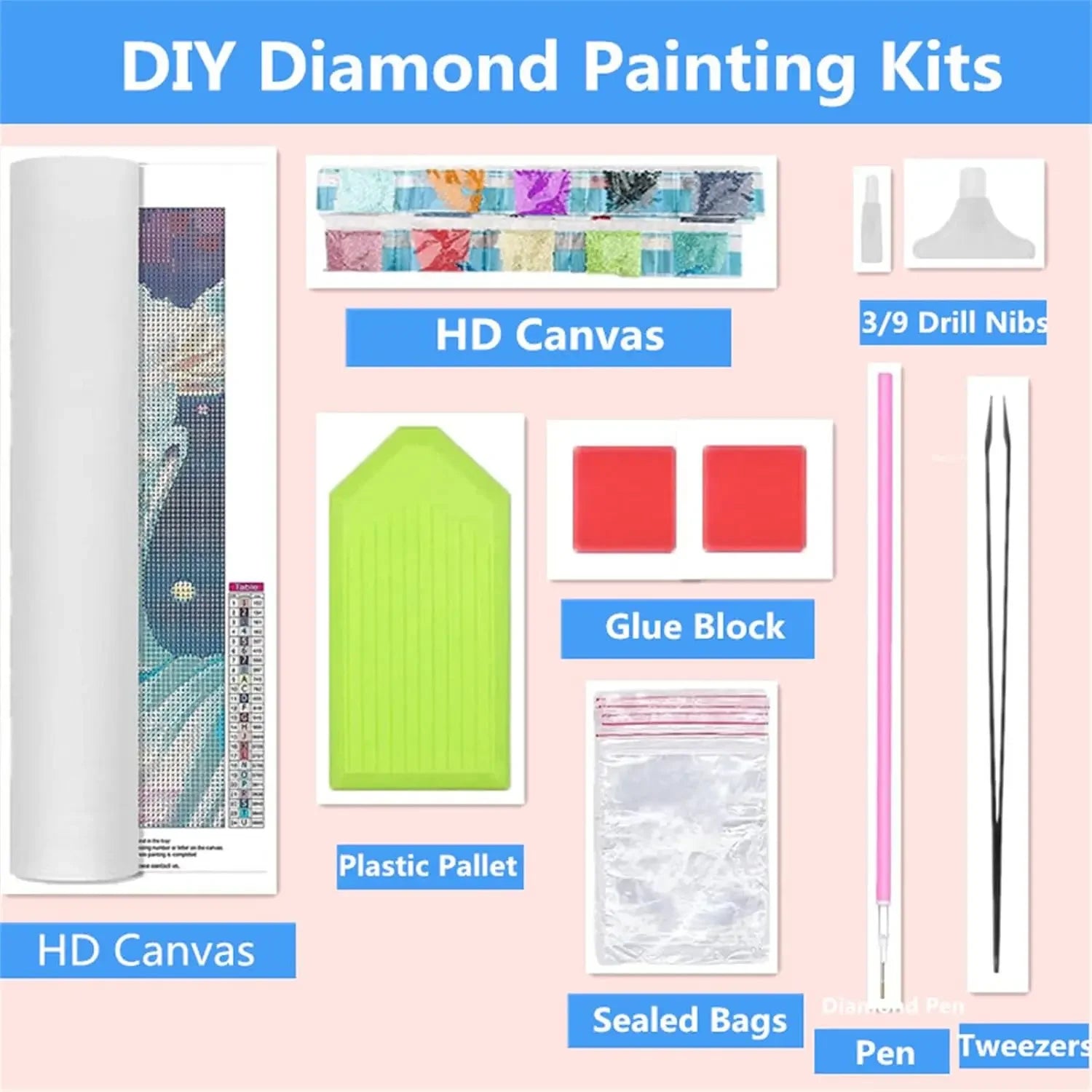 5D Diamond Painting Kits Anime Girls for Adults 36x48in Full Drill Square Dots Gem , for Home Wall Art Decor 90x120cm
