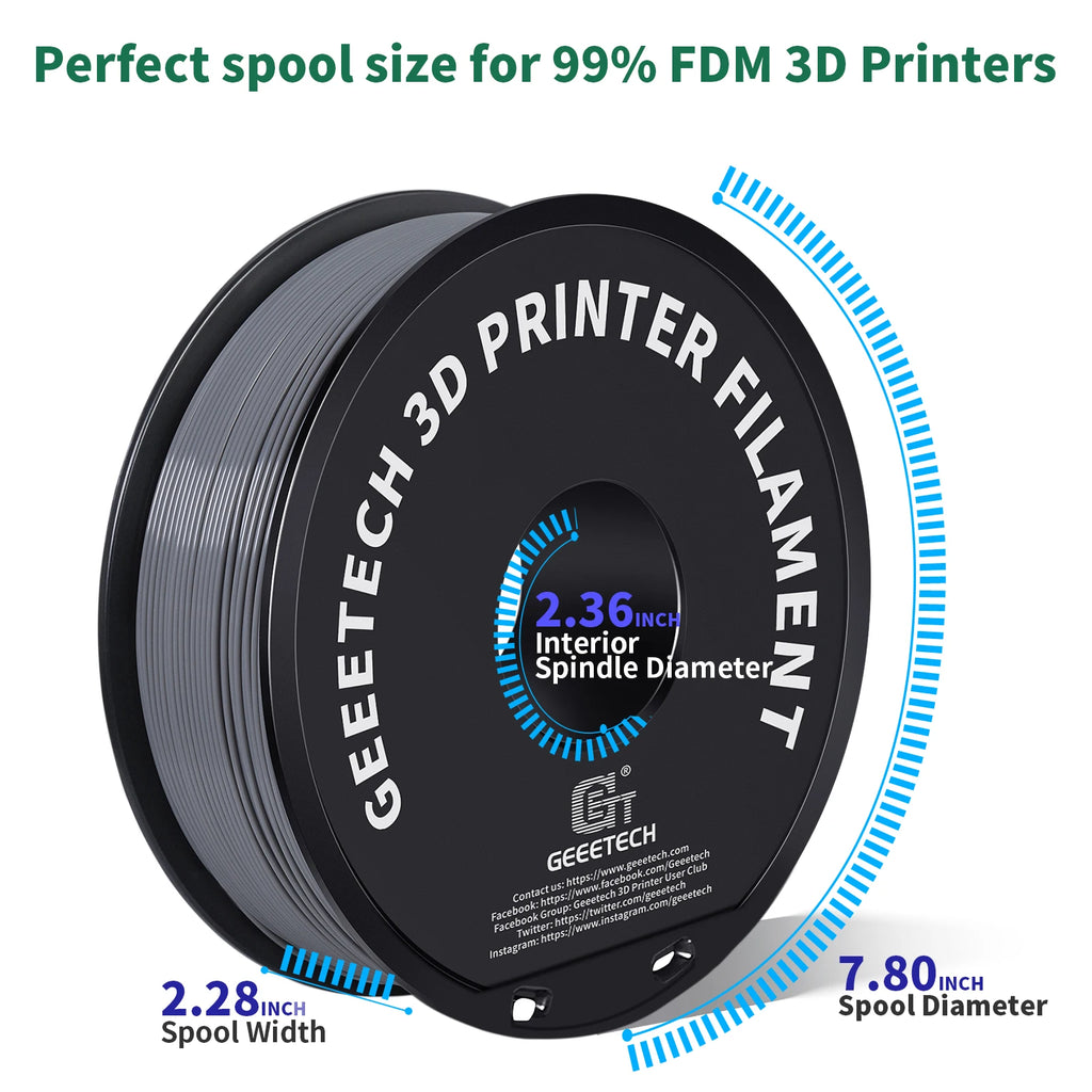 Geeetech  ABS+ 3D Filament 1.75mm 1KG plastic,  Tangle-Free, Non-Toxic, Vacuum Packaging White & Orange