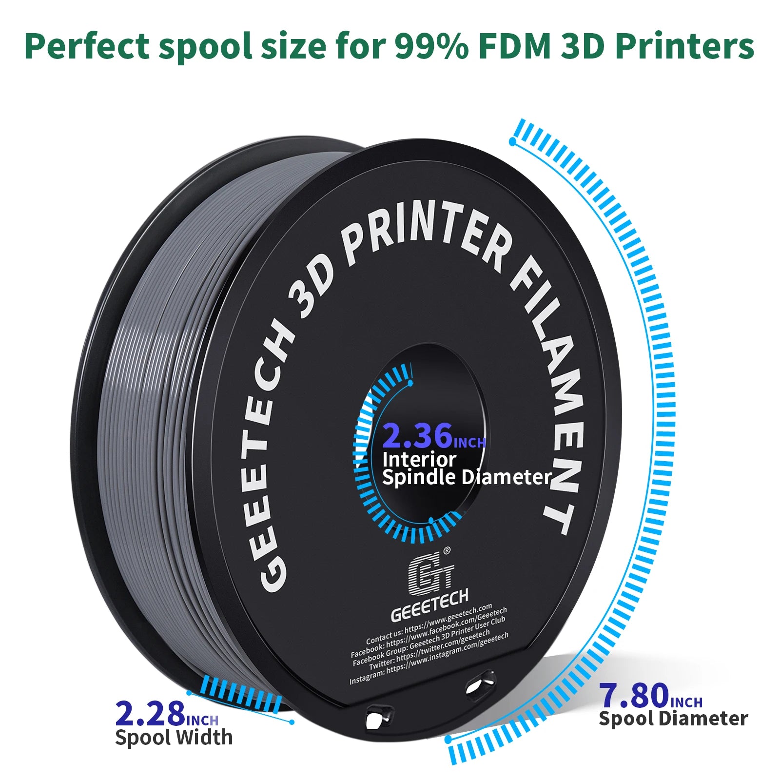 Geeetech  ABS+ 3D Filament 1.75mm 1KG plastic,  Tangle-Free, Non-Toxic, Vacuum Packaging White & Orange