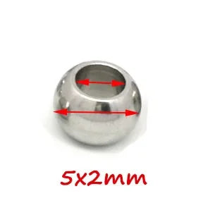 Stainless Steel  European Ball Metal Big Hole Spacer Beads for Jewelry Making Bracelets Necklaces  2 mm-12 mm  100pcs