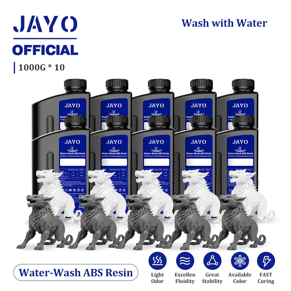 JAYO Water Wash  405nm UV Resin 10kg ABS Like 3D Printer Resin  Standard Rapid Photopolymer Resin for LCD/DLP/SLA