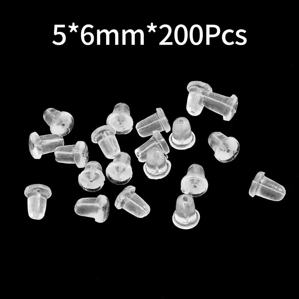 Rubber Earring Back Stoppers Silicone Round  For Jewelry Making 200pcs/lot