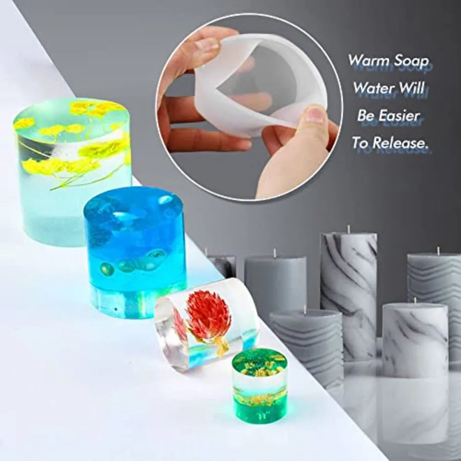 4 Pcs Pillar Silicone Molds for Resin Casting