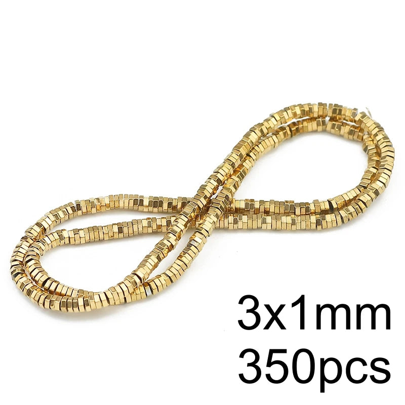 AAA+ Retention Color Natural Gold Plated Hematite  Loose Beads For Jewelry Making