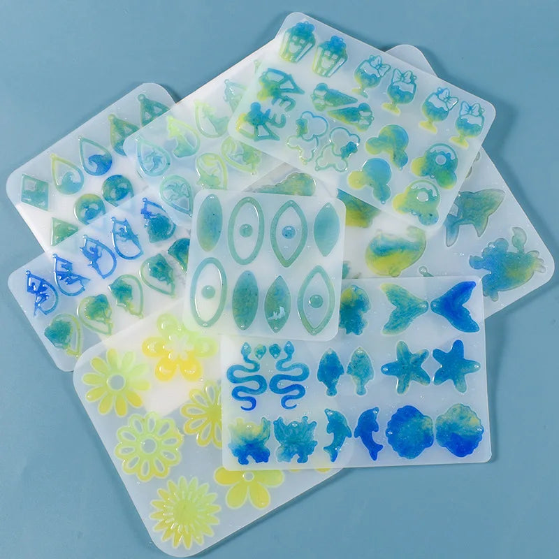 Resin Silicone Mold Jewelry Making UV Epoxy  Earring Pendants